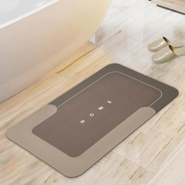 Imagem de Housego Tapete de banho absorvente tapete mágico, tapete de secagem rápida tapete de banho mágico (1 peça, 43 x 68, marrom)