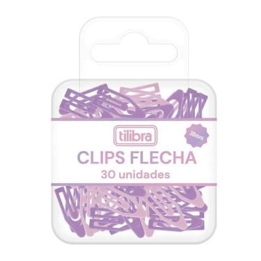 Imagem de Clips colorido Flecha 38mm com 30 unidades 353906 - Tilibra