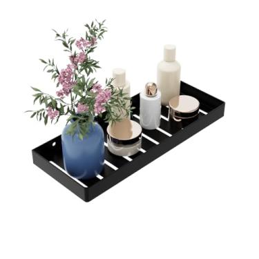 Imagem de Prateleiras flutuantes para parede de banheiro, pequeno rack de armazenamento de metal, montado na parede para cozinha, quarto, armazenamento de banheiro sobre vaso sanitário, decoração de casa de