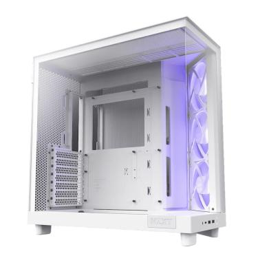 Imagem de Gabinete Gamer Nzxt H6 Flow Lateral Vidro Temp. Atx-micro-atx-mini-itx Branco Com 3 Fans 120m