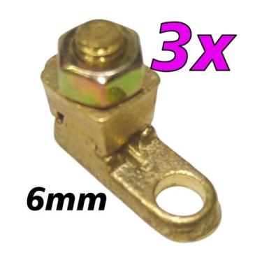 Imagem de Kit 3 Terminal de Pressão Sapata Botinha para Cabo 6mm Reforçado - 3MA