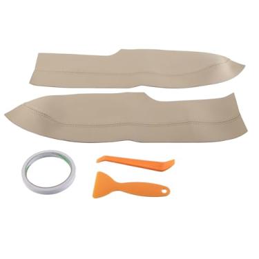 Imagem de 2 peças/conjunto painel porta frontal protetor de braço capa de microfibra couro substituição 2005 a 2011 (bege)