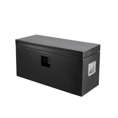 Imagem de GAOMON Caixa de ferramentas para cama de caminhão de 76 cm, baú de armazenamento de aço preto, organizador de ferramentas à prova de intempéries para caminhonete, trailer, 76 cm x 38 cm x 38 cm