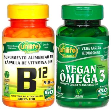 Imagem de Vitamina B12 60 Caps E Ômega 3 60 Caps Kit Vegano