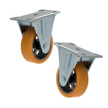 Imagem de Rodizio Fixo 2 polegadas Roda ferro com PU 80 KG Schioppa (2 Unidades)