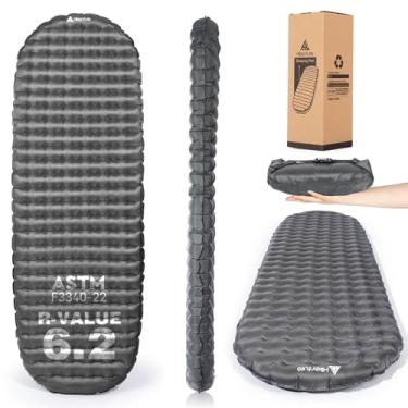Imagem de Hikenture Almofada de dormir para acampamento com valor de 6,2 R, colchão ultraleve para todas as estações, tapete de dormir inflável e isolado para mochila, caminhada, barraca, ao ar livre (1201-B1)