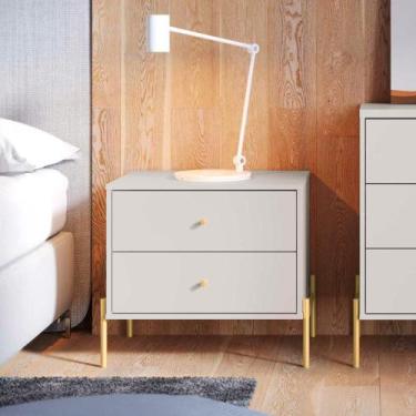 Imagem de Mesa de Cabeceira Jasper 63 cm - Móveis Província, Branco Gloss