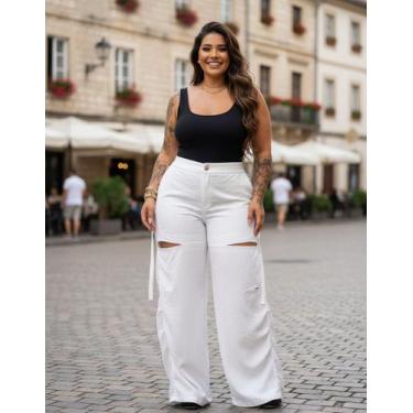 Imagem de Calça Pantalona Cargo Track Pants Moda Gringa Plus Size - Multimarcas,