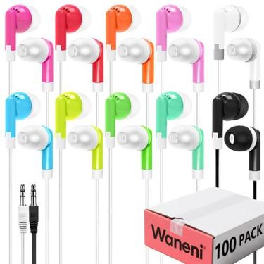 Imagem de Conjunto de sala de aula multicolorido com fio Earbuds Waneni, pacote 