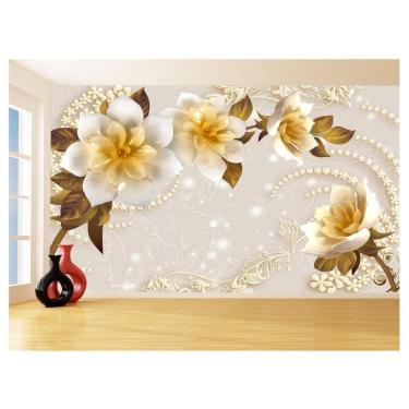 Imagem de Papel De Parede 3D Floral Textura Sala Flores 3,5M Xfl316
