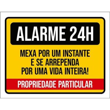 Imagem de Kit 3 Placas Alarme 24 Horas Mexa Um Instante Se Arrependa