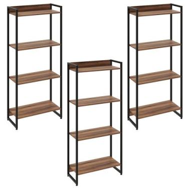 Imagem de Kit 3 Estantes Multiuso Escritório Industrial 4 Prateleiras Areta 145x