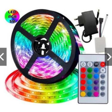 Imagem de Fita Led Rgb Controle Celular 5 Metros 5v USB com Controle Para TV PC 