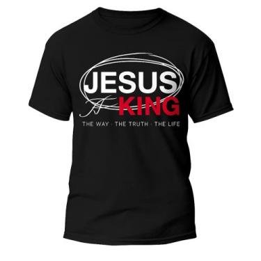 Imagem de  Camisa Gospel Unissex  Jesus É Rei  Fé, Estilo e Propósito  - propria