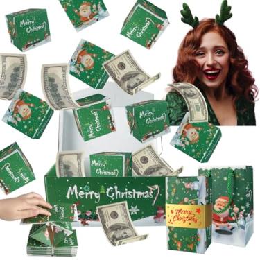 Imagem de Project wine Caixa de presente surpresa explosão por dinheiro, caixa de presente surpresa, caixa de presente explosão, envelope dobrável de feliz Natal (10 saltos, Natal verde)