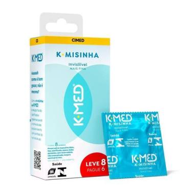 Imagem de Preservativo Masculino Lubrificado K-Med K-Misinha Invisível Leve 8 Pa