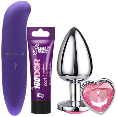 Imagem de Kit Plug Anal P Excita Dilata Vibrador Anestésico Sex Prazer