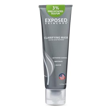 Imagem de Cuidados com a pele exposta ativado máscara de carvão vegetal - Purifica a pele e visivelmente Minimiza poros com bentonita e enxofre 1,7 Onças Líquidas