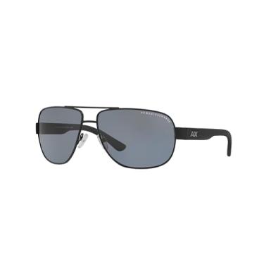 Imagem de Armani Exchange Óculos de sol masculinos retangulares Ax2012s, Preto fosco/cinza polarizado, 62 mm