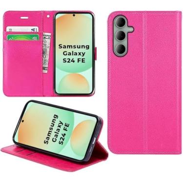 Imagem de Capa Capinha Carteira Para Samsung Galaxy S24 FE 5g Tela Case Flip Couro (Rosa)