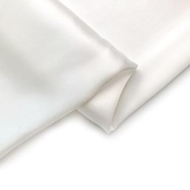 Imagem de 30 Momme 100% seda amoreira cetim tecido pijama camisa vestidos para mulheres para costura por jardas SS30L (branco natural, 1 jarda)