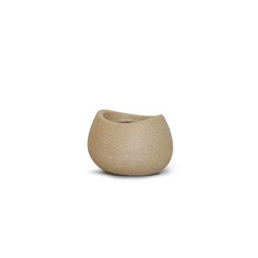 Imagem de Vaso Decorativo Texturizado Oval 16 Areia Jardim Plantas Cachepo