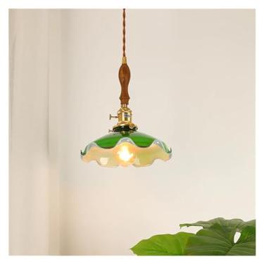 Imagem de Luminária pendente industrial vintage com cúpula de vidro verde cobre, luminária estilosa para sala de jantar, luminária pendente antiga para loft, iluminação de decoração para casa, lustres