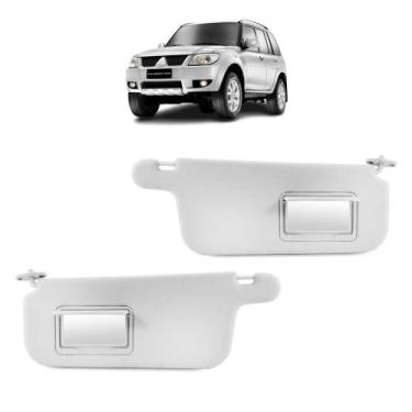 Imagem de Par Quebra Sol Cinza com Espelho Mitsubishi Pajero Tr4 2003 a 2014 New