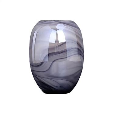 Imagem de Vasos para decoração moda imitação de mármore padrão vaso de vidro ornamento decoração de mesa casa arranjo de flores vasos hidropônicos para centros de mesa (cor: C) (A)