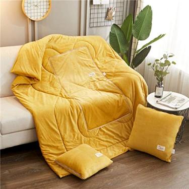 Imagem de Almofada com zíper 50 x 50 cm, cor 6, edredom, almofada lavável, travesseiro de uso duplo, mantém quente, fofo, compacto, dobrável, macio ao toque, compatível com aquecimento de piso, bidirecional