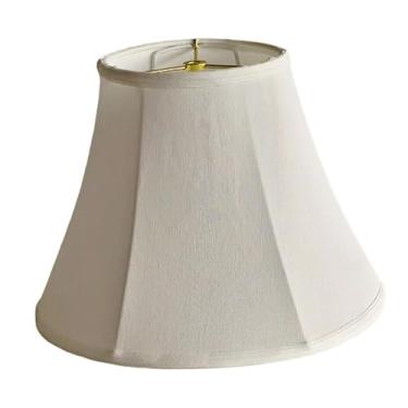 Imagem de Fenteer Abajur de tecido para mesa, decoração, fácil montagem, abajur decorativo rústico para hotel, escritório, cozinha, Branco