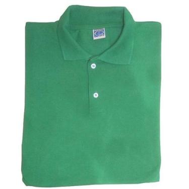Imagem de Camisa Polo Verde Masculina Lisa Uniforme Trabalho Para Bordado - Jees
