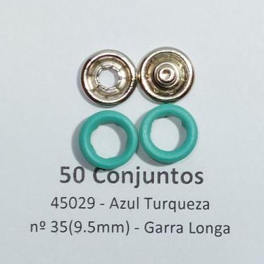 Imagem de Botões de Pressão Nº 35 Tic-Tac Sortidos Colorido Latão Azul Turqueza 