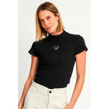 Imagem de Blusa Feminina Gola Alta Polo Wear Preto, Preto, G1