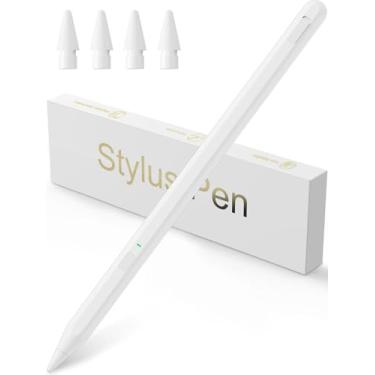 Imagem de Caneta Stylus para iPad 2018-2025 — Carregamento rápido com sensibilidade de inclinação e rejeição da palma da mão, compatível com iPad 6-11ª geração, iPad Air 3/4/5/6/7/M2/M3, iPad Pro 27.9 cm/32.8