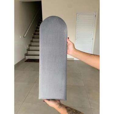 Imagem de Kit Cabeceira Estofada Nuvem Suede Adesiva 20x60cm Para Cama Solteiro Casal Queen King – Design Moderno e Instalação Sem Furo(Cinza,8)
