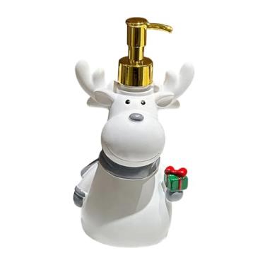 Imagem de FytStycale Dispensador de Sabonete Líquido Elk, Dispensador de Detergente para Louça, Decoração de Natal, Frasco de Loção com Bomba Manual Multifuncional para La