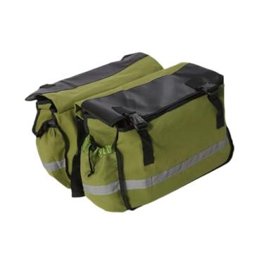 Imagem de Fenteer Alforje para bicicleta Alforje duplo para bicicletas de estrada e montanha, bolsa traseira para bagageiro de bicicleta, bolsa de selim para, Verde