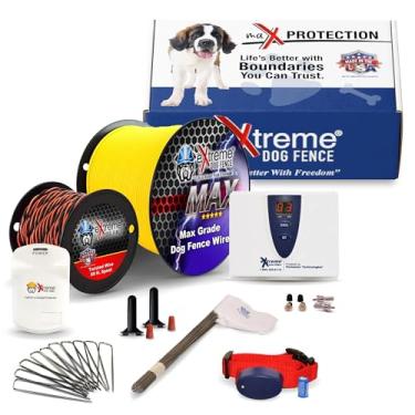 Imagem de Extreme Dog Fence Cerca elétrica para cães ProMax Grade – 1 kit para cães com fio de 457 m – coleira submersível, componentes resistentes e confiabilidade de longo prazo