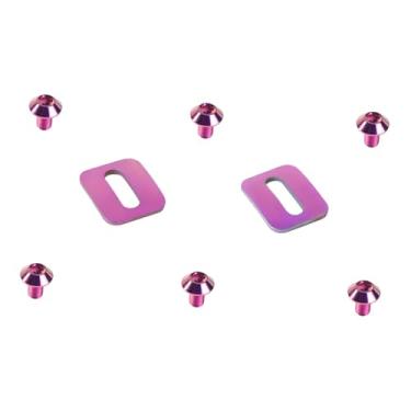 Imagem de UGPLM 2 peças de juntas de pedal autotravantes para bicicleta, acessórios de presilha de pedal de bicicleta, arruelas antiderrapantes de reposição para, Rosa