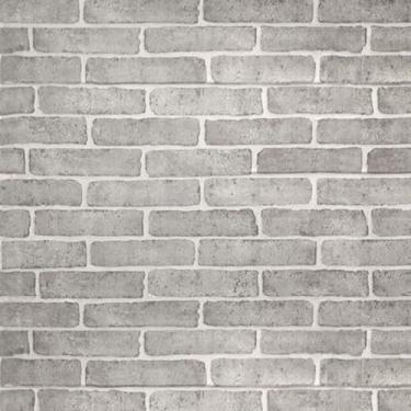 Imagem de Papel de Parede Adesivo Sala Quarto Ripas Madeira Clara Lisa Autocolante 5m x 45cm. (Tijolo Cinza)