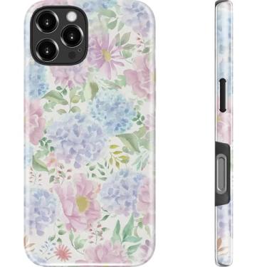 Imagem de Goodon Capa para iPhone 16 Pro Max - Carregamento sem fio - Capa rígida de camada dupla e capa de silicone - Capa protetora para celular com lindos designs de flores silvestres para mulheres - Sonho