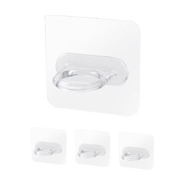 Imagem de Pacote com 4 ganchos adesivos para garrafas, ganchos transparentes, suporte de varão de cortina de chuveiro, ganchos utilitários, ganchos decorativos de cortina de chuveiro para cozinha, casa