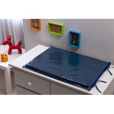 Imagem de Trocador para comoda de Bebê Azul marinho Liso Trocador para Nenem Azu