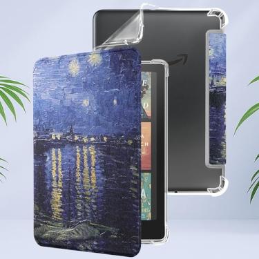 Imagem de Capa para Kindle Paperwhite 12ª Geração 2024 e Kindle Colorsoft Signature Edition, Capa protetora traseira de TPU macio transparente