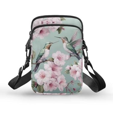 Imagem de Flashideas Bolsas transversais femininas para celular, bolsa de ombro, organizador de armazenamento para bolsa, bolsa de peito para viagens, Beija-flor floral, One Size