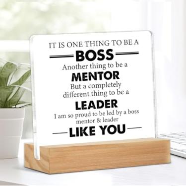 Imagem de Decoração de placa de escritório It Is One Thing to Be a Boss placa decorativa transparente decoração de mesa de escritório - presente para chefe mentor líder