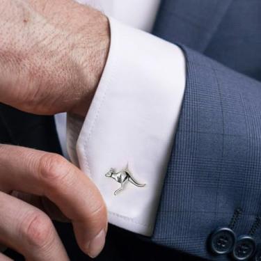 Imagem de Abotoaduras masculinas personalizadas abotoaduras canguru