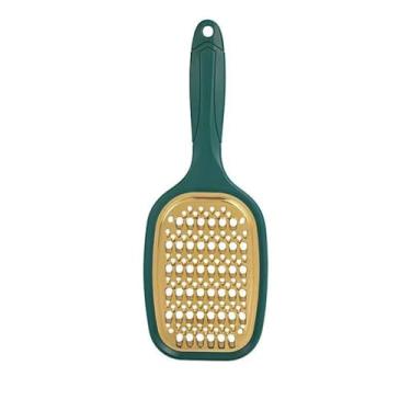 Imagem de Ralador de queijo de aço inoxidável, descascador e fatiador, raspador de limão com escova de limpeza para vegetais, frutas, chocolate - verde luxuoso claro