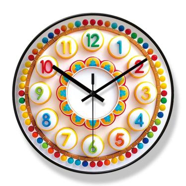 Imagem de Relógio de parede criativo colorido de 30 cm, quartzo silencioso sem tique-taque